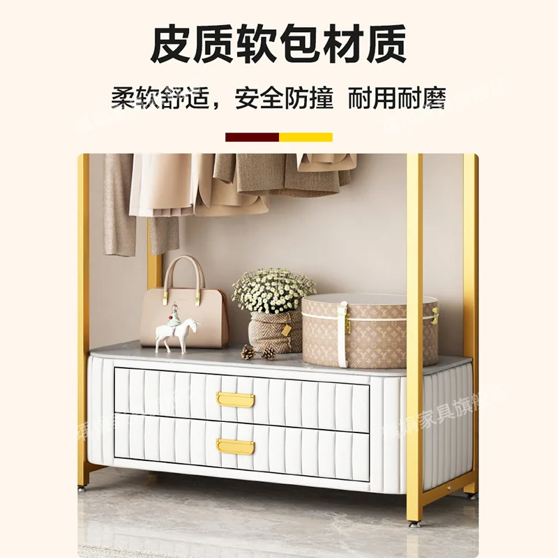 Custom.[1804-Person] Coat Rack Floor Bedroom Living Room Multi-Functional Simple Bedside Table Integrated with Drawer