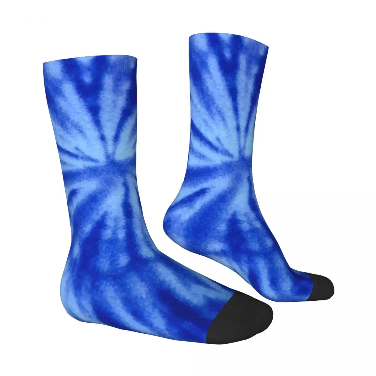 Tie Dye Socks Blue Spiral Swirl Elegant Stockings Female Warm Soft Skateboard Socks Autumn Graphic Non-Slip Socks