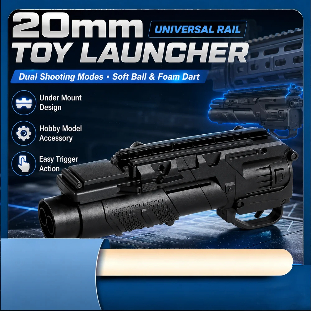 Dual Shooting Modes Soft Foam Launcher Accessory Under Mount Base Fit Universal 20mm Rail Hobby Modification Parts