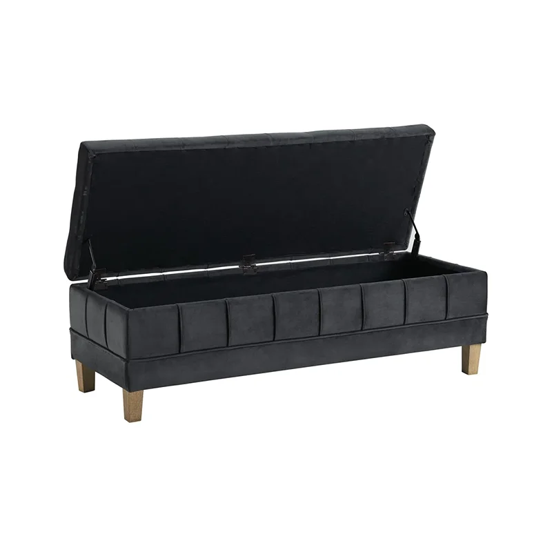 # Multifunctional Button Tufting Square Ottoman with Storage Space Master Bedroom Apartment Furniture