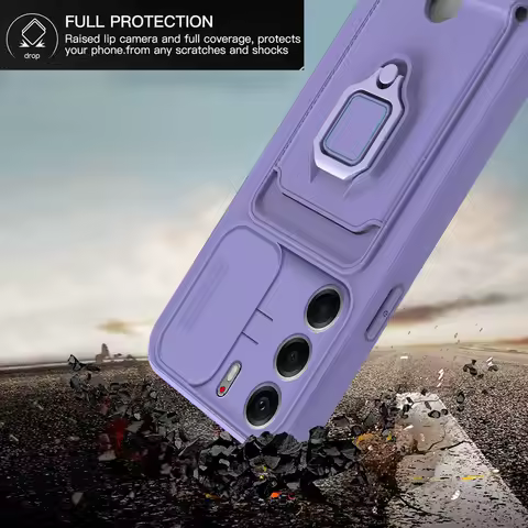 TPU Soft Wallet Phone Case For Tecno Camon 40 4g Camon 40 Pro 4G Magnet Holder 360° Ring Push Pull Camera Protect Cover Coque