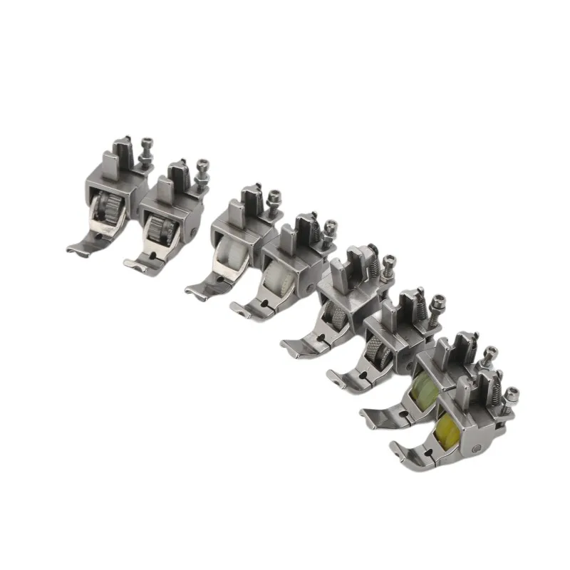 Roller Groove Unilateral Walking For Lockstitch Sewing Machine Presser Foot Stainless Steel Plastic Rubber With Teeth