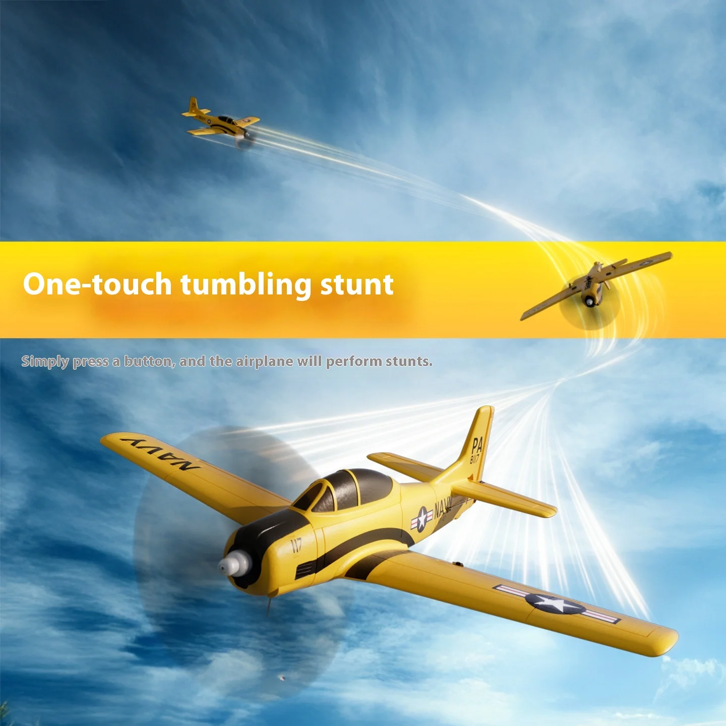 

Orans T-28 Remote Control Fixed-Wing Aircraft 4-in-1 Stunt Simulation Model Toy Easy to Assemble Durable For Indoor/Outdoor Play