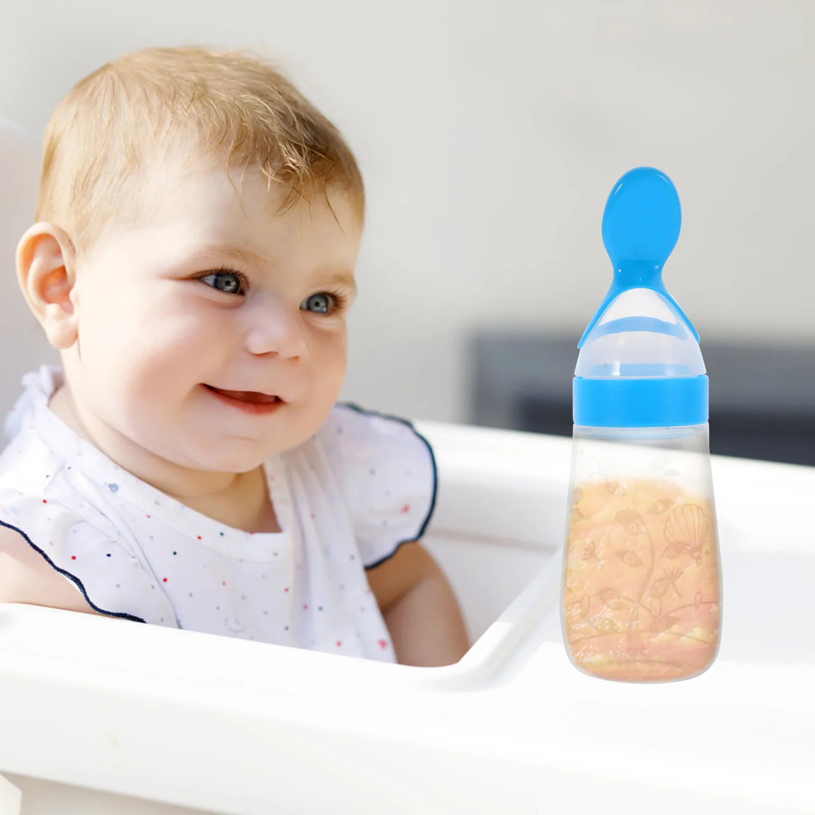 

2PCS Baby Feeding Bottles Rice Paste Containers Silicone Infant Cereal Feeders Portable Squeeze Toddler Durable Practical Food