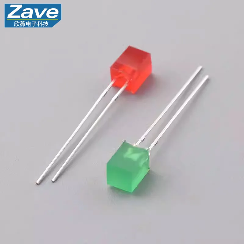 557 Square Light-Emitting Diode (LED), 5×5×7mm Square Through-Hole Power LED Indicator Light