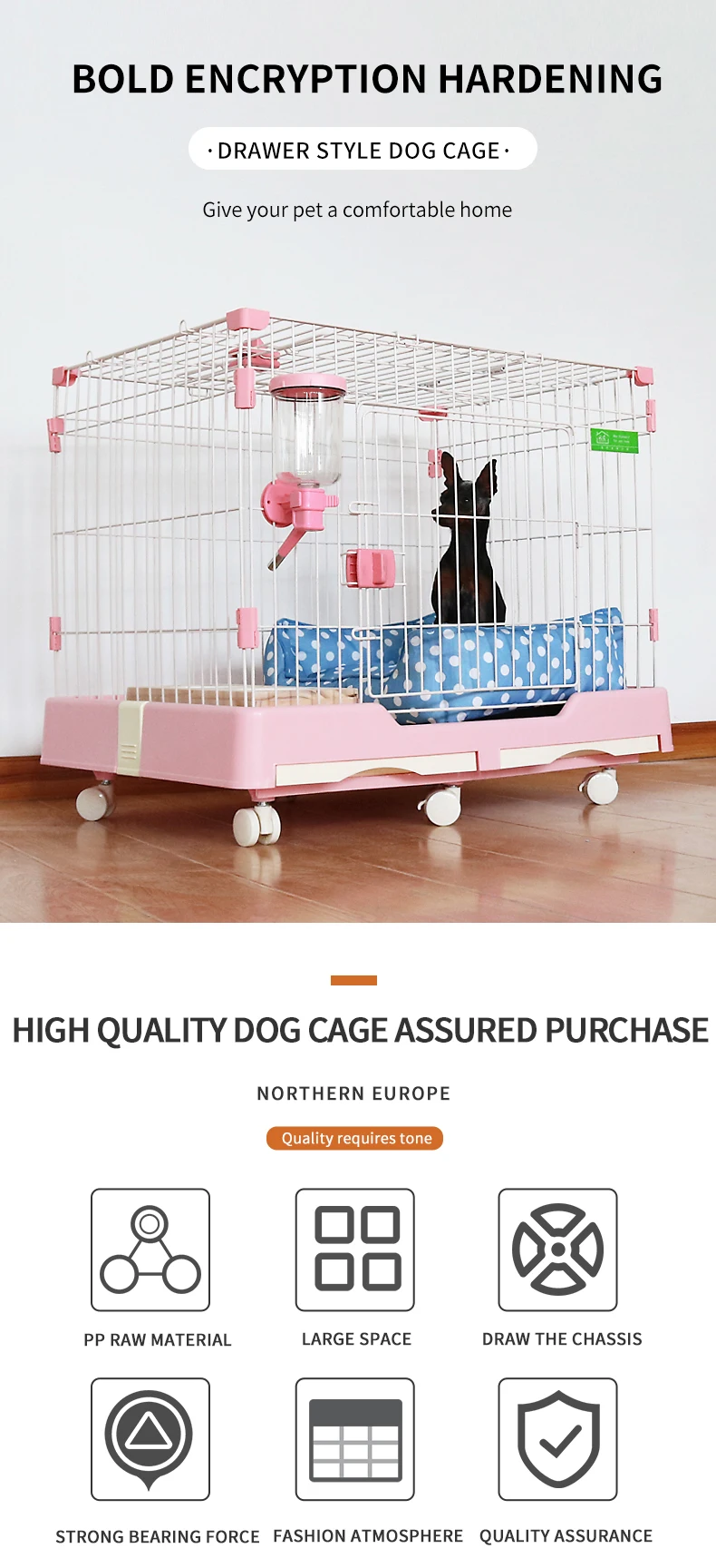 

TTFlat Dog Cage, Various Sizes, Cheap, Metal, PP, ABS