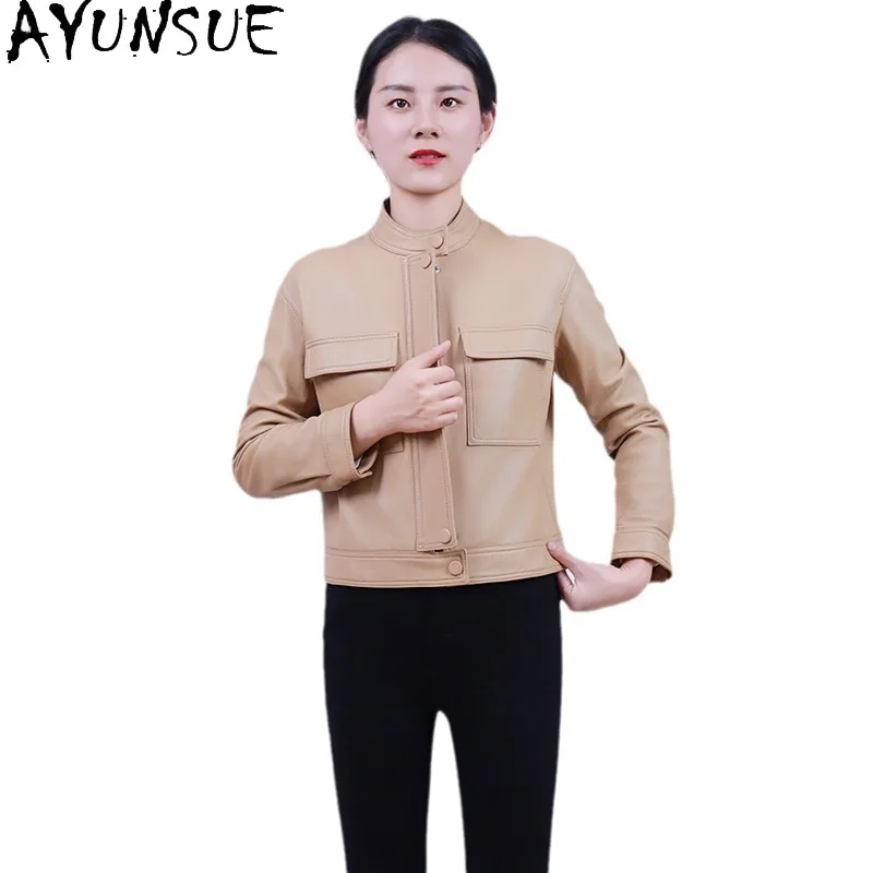 AYUNSUE 100% pelle di pecora vera giacca di pelle da donna 2025 cappotti da donna stile corto giacche da moto vestiti autunnali onderdelenха Жiichtха Ж misce