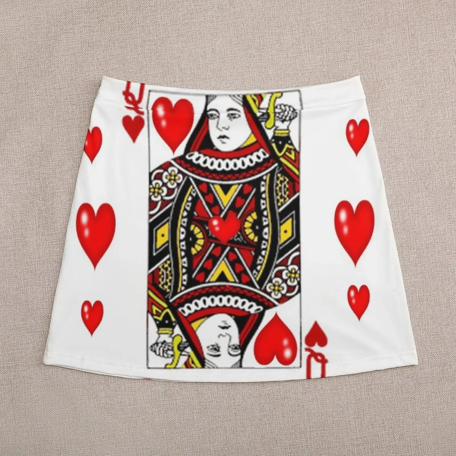 QUEENOF HEARTS SUIT CASINO PLAYING FACE CARD VALENTINES Mini spódniczka krótkie spódniczki dla kobiet spódnice damskie trend 2024