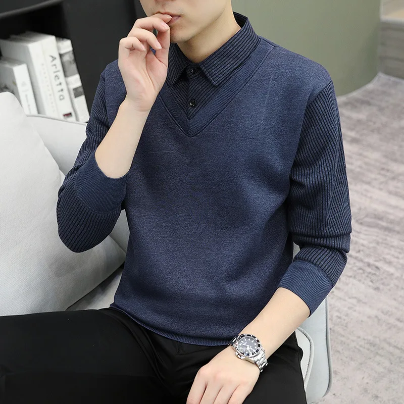 

Мужской искусственный двухсекционный трикотаж, теплая внутренняя одежда Thiened Fce, модная городская одежда из полиэфирного волокна, зимний сезон