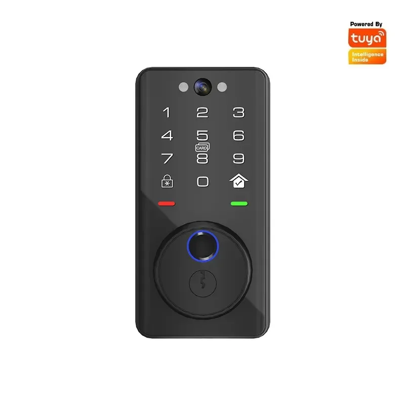 Tuya Password Fingerprint Electronic Door Lock Automatic Smart Lock Electronic Cat Eye Visual Deadbolt Lock