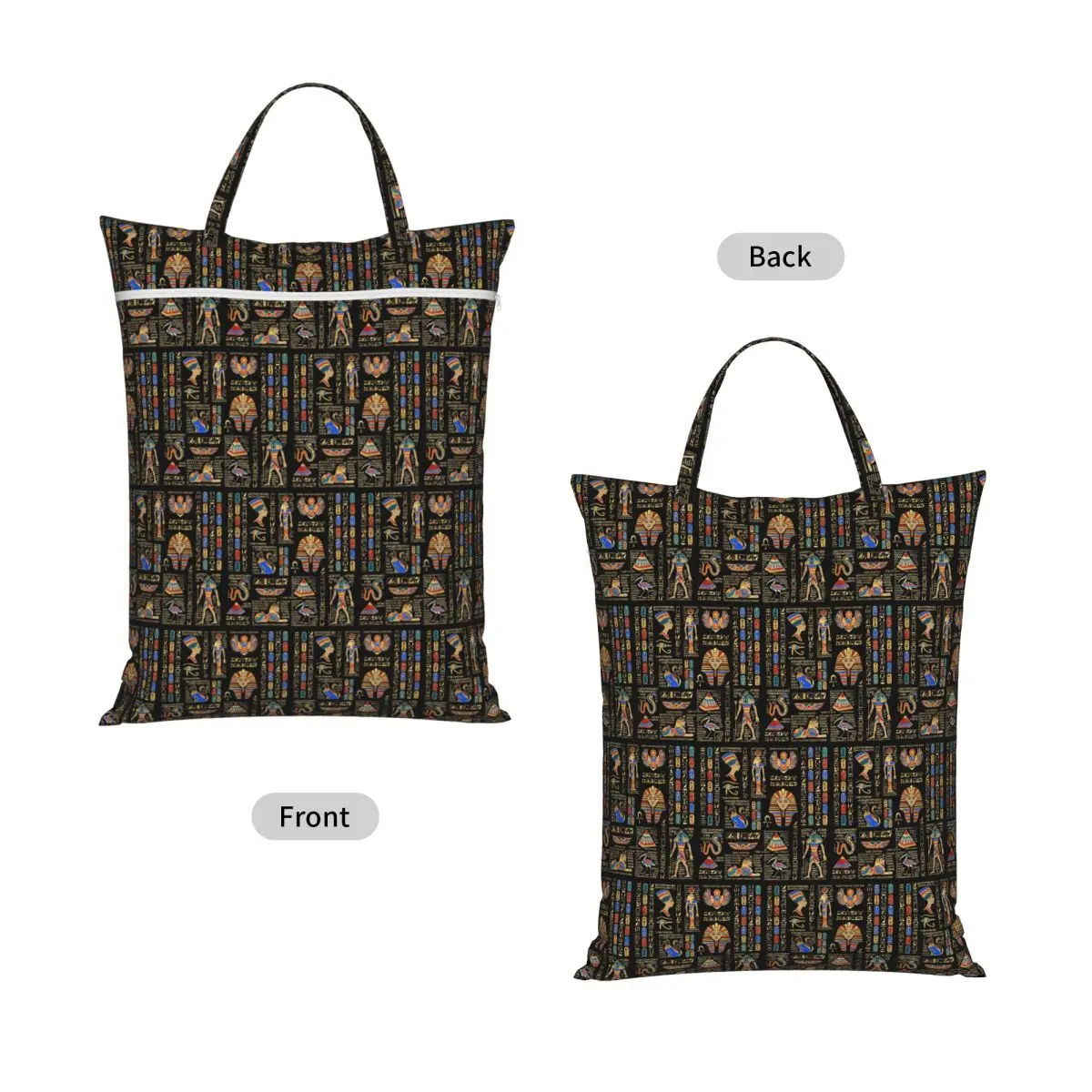 Egyptian Hieroglyphs And Deities Laundry Collector Foldable Laundry Basket Large Storage Washing Basket Home Organizer