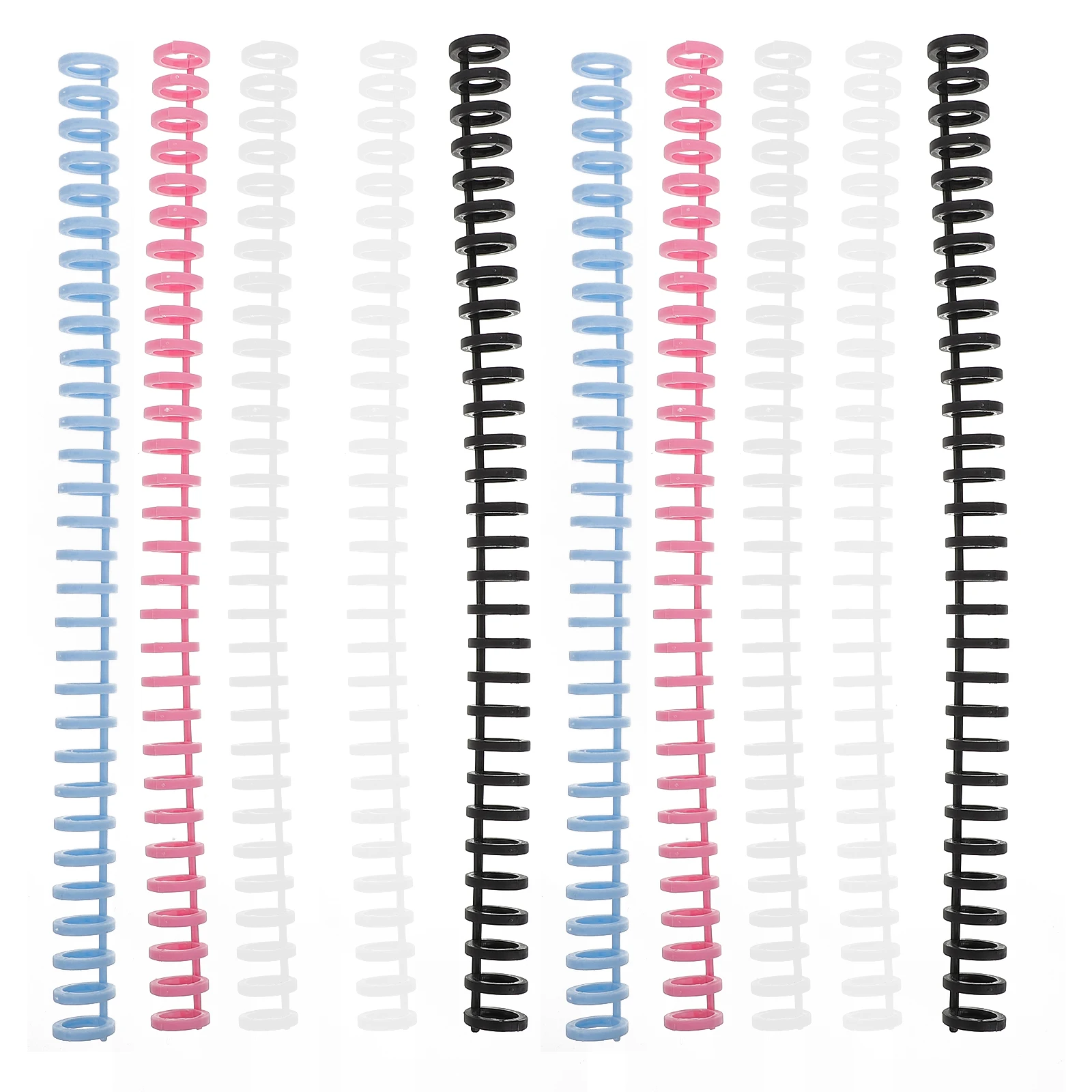 11pcs Loose Leaf Coil Binding Spines Plastic Notebook Spiral Clips Binder Segmented Customize Retro Style Flexible