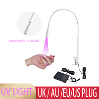 5​W UV Lash Light Ultraviolet UV Glue Curing LED Eyeash Extension Nail Lamp With Foot Switch Adjustable Wattage Gooseneck