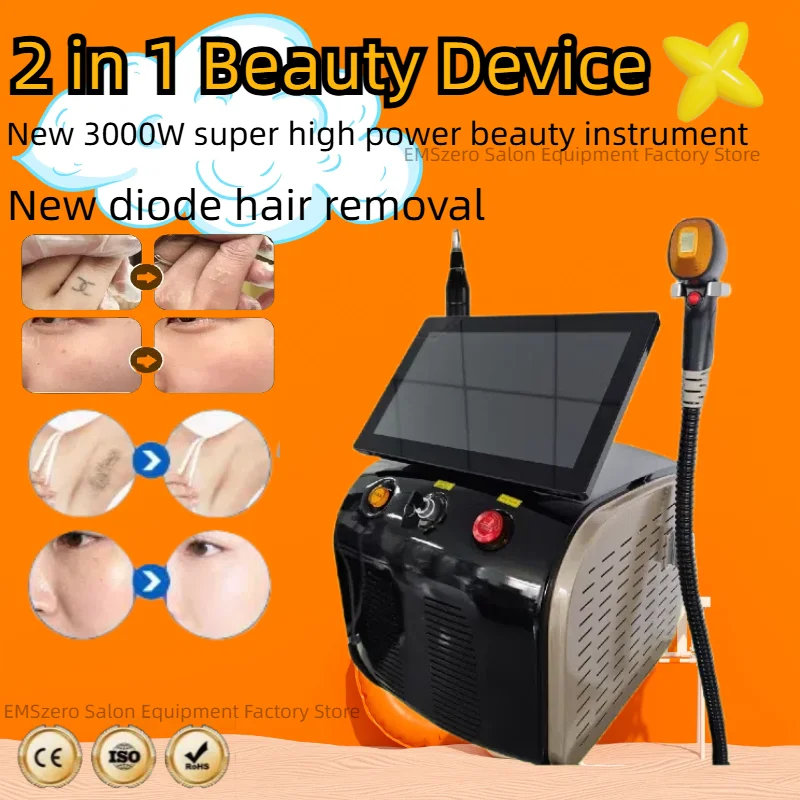 2025 portable 808nm diode laser hair removal machine 2-in-1 picosecond tattoo removal and hair removal high-intensity pulse beau