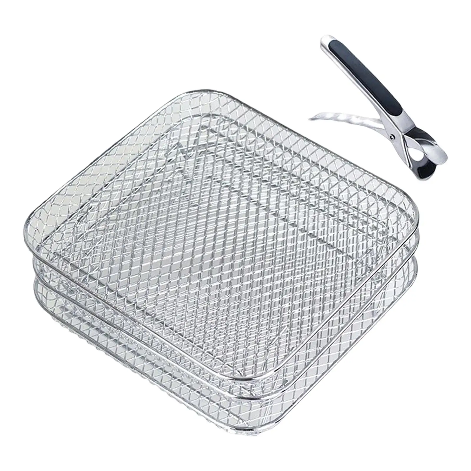 

Rectangle Rack Support Drying Rack Stacker Trays, fryer Accessories Three Layer Stackable Rack Toast Rack, for Meats Fruits