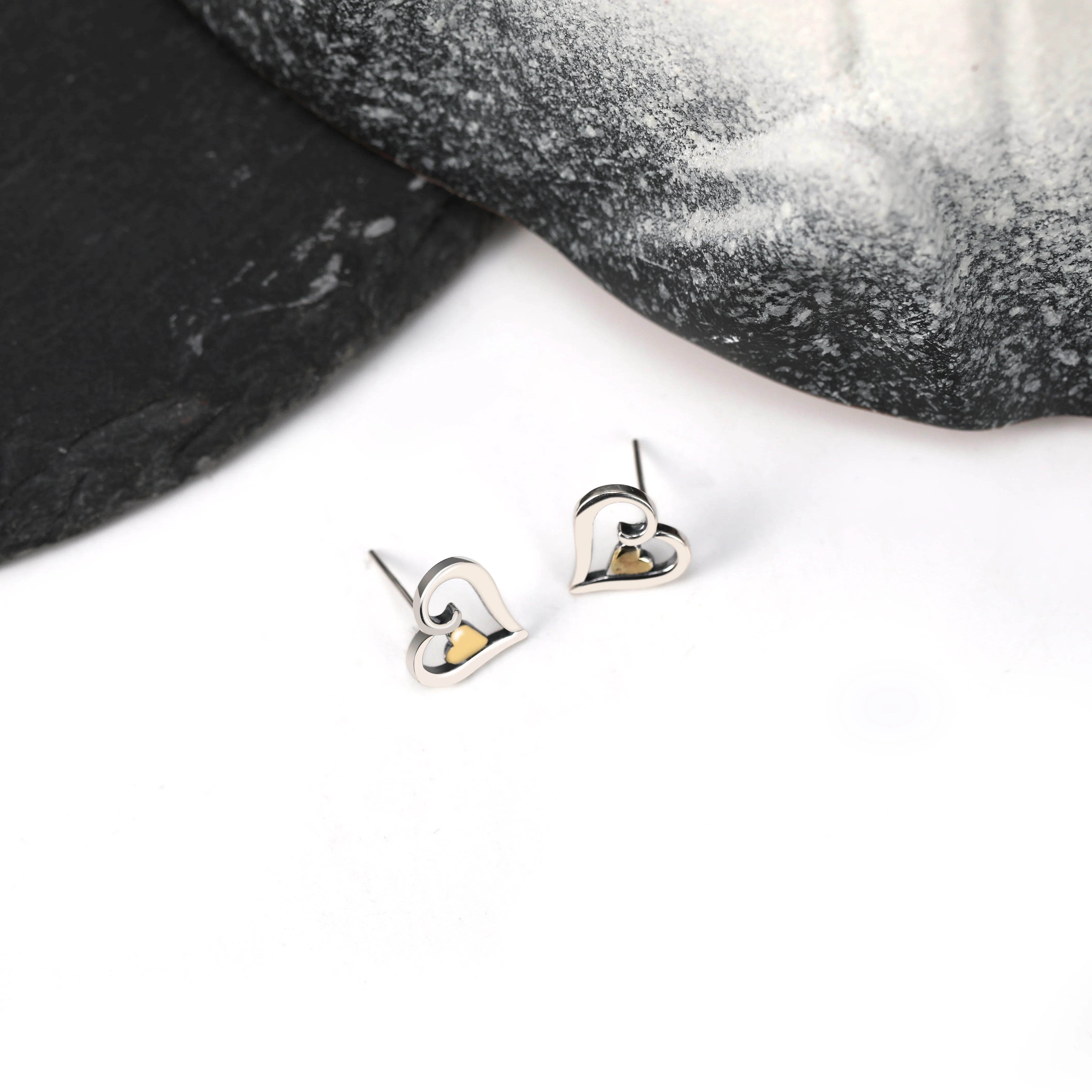 

ED008B genuine 925 sterling silver exquisite fashion earrings heart-shaped earrings