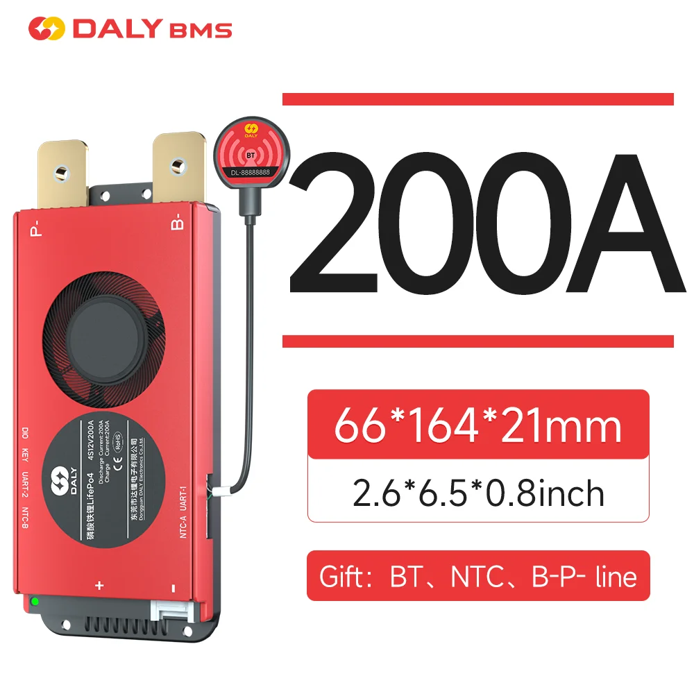 Daly BMS 200A LiFePo4 4S 12V 16S 48V  3.7V Li-Ion 7S 13S 14S 3.2V BMS NO CAN for Electric Vehicles Inverters Home Energy