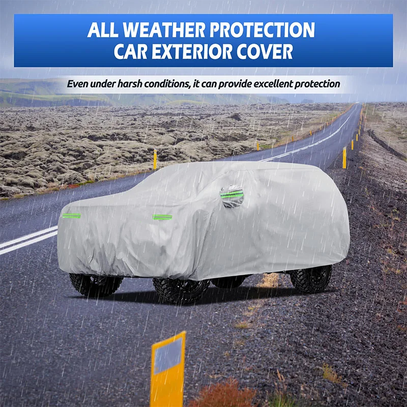 For Chevrolet Tahoe/Cadillac Escalade Outdoor Car Cover Custom Fit Dustproof waterproof and hailproof With Windproof Strap Black