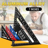 1pc Triangle Ruler 7inch Aluminum Alloy Angle Protractor Speed Metric Square Measuring Ruler for Building Framing Tools Gauges