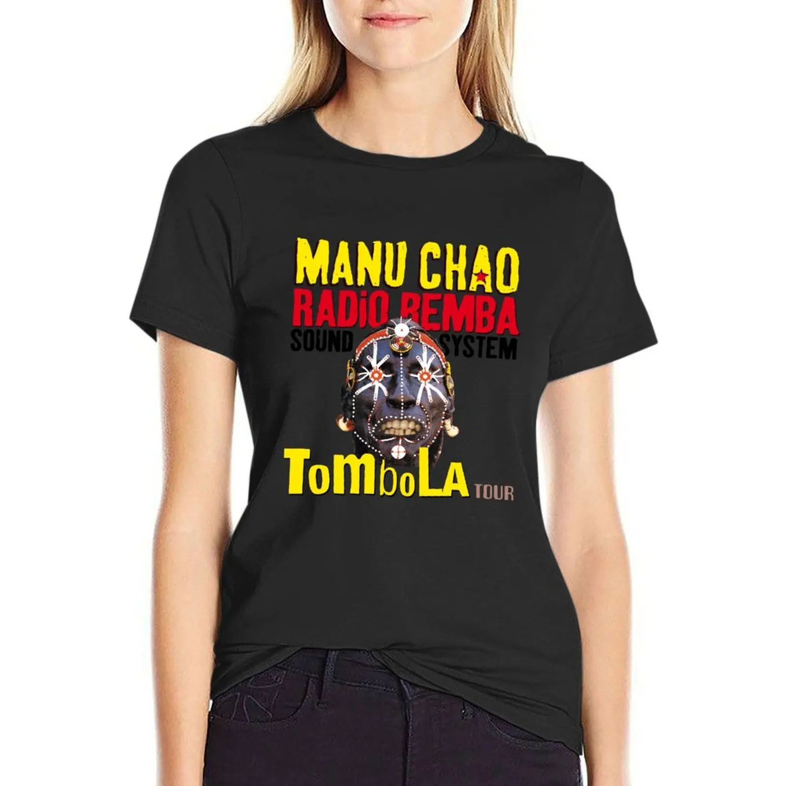 Tombola Tour Manu Chao Radio Bemba Sound System T-Shirt vintage plus size tops sports fans plain t shirts for Women