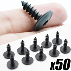 1/50 Pcs Car Door Screws Rivet Door Panel Nails Black Torx Screw Car Engine Under Cover Splash Guard Self-tapping