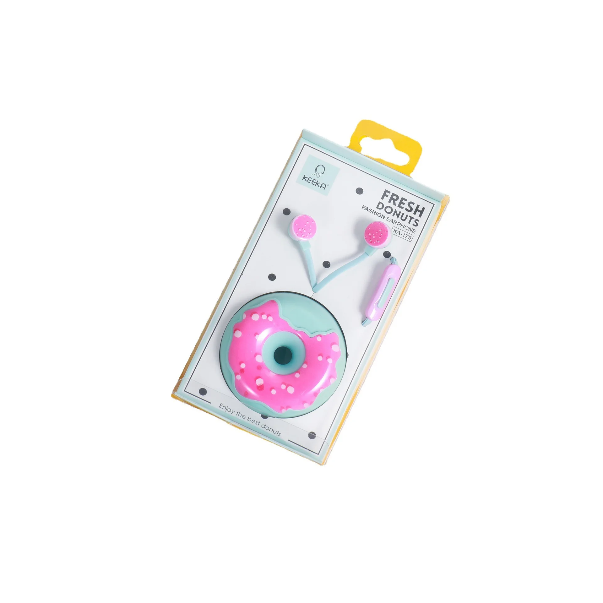 Cartoon Donuts หูฟังแบบมีสายหูฟังพร้อมไมโครโฟน3.5มม.Headphone Stereo น่ารักที่เก็บหูฟังเด็กเด็กเล็กเด็กผู้หญิงของขวัญ