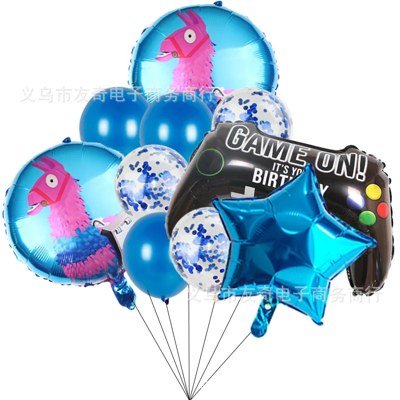 مجموعة بالونات تزيين حفلات أعياد الميلاد للأولاد من Game Fortnite، مجموعة بالونات لتزيين غرفة نوم الأطفال هدية لديكور غرفة نوم الأولاد