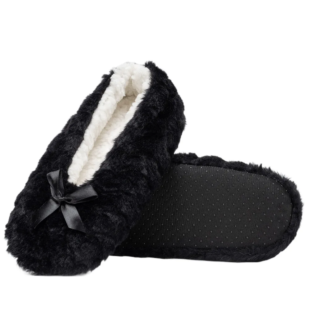 

Simple Anti-slip Winter Floor Socks Thermal Warm Thicken Plush Socks Hosiery Soft Bow Sleeping Socks Fall/Winter