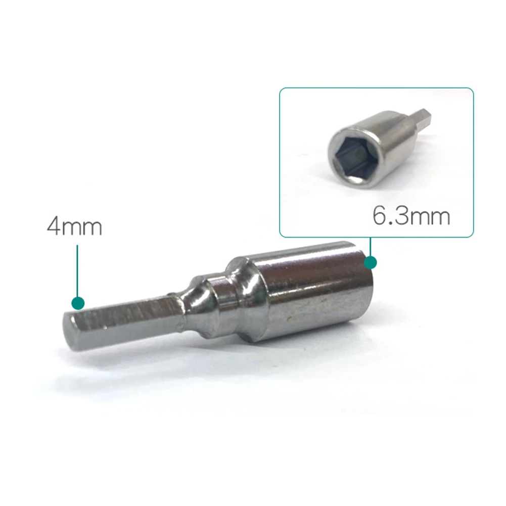 4mm To 6.35mm Transducer Adapter Socket Sleeve Hexagonal Batch Head Converter Adapter For Mobile Phone Camera Repair To0ls