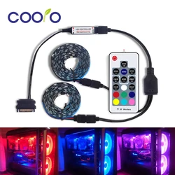 DC5V 5050 Taśma LED RGB Elastyczne światło 30 diod LED / m 2 SZTUK Zestaw do dekoracji obudowy komputera PC z interfejsem SATA + 1 do 2 rozdzielacza