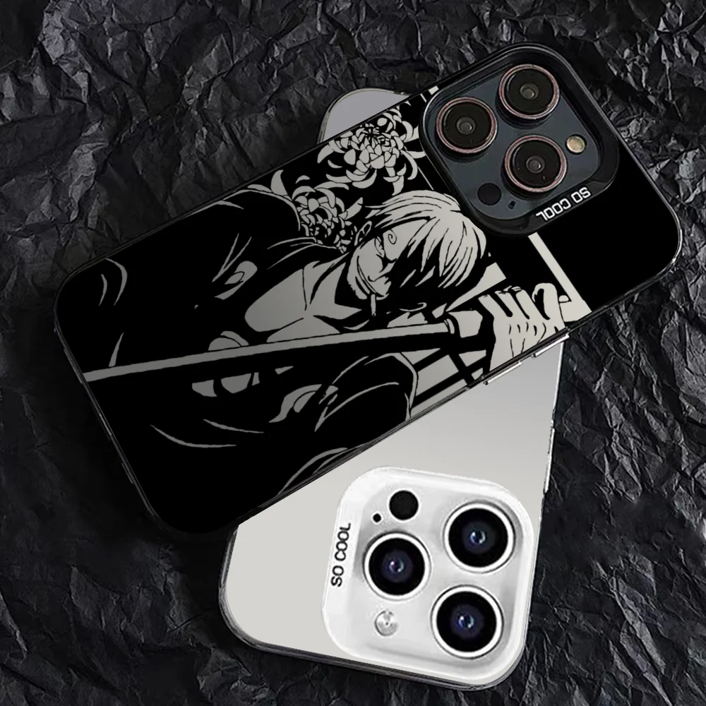 1PC Anime Sanji Fanart Phone Case Phone Case IMD Color Silver Shell For IPhone 16 15 14 13 12 11 Pro Max Plus