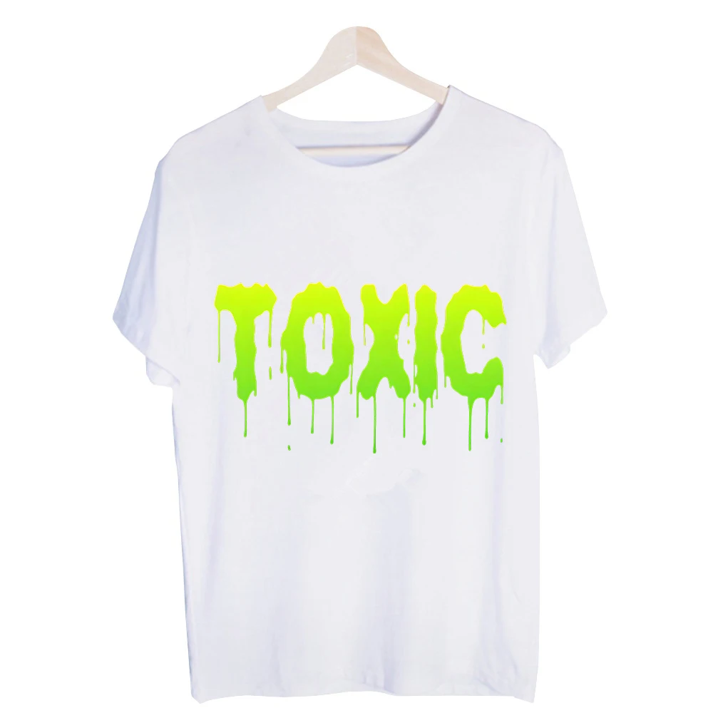 Men's Toxic Letter Print Graphic Tee, Short Sleeve Crew Neck T-Shirt for Casual Streetwear and Daily Wear
