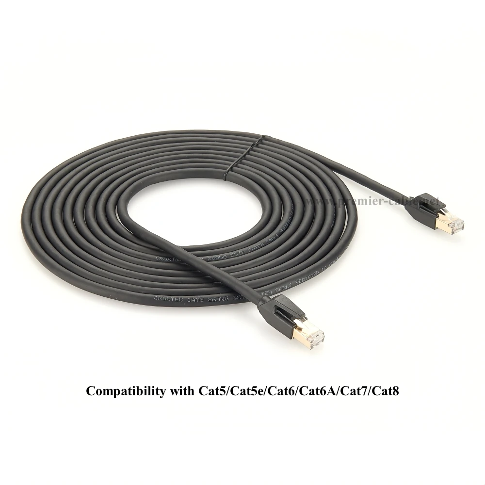 Cat 8 Ethernet Round Cable LAN Network Cat8 Rj45 Speed Network Cable 40Gbps Flat Cable 2000Mhz 26AWG For Router Pc Ps4 TV Laptop