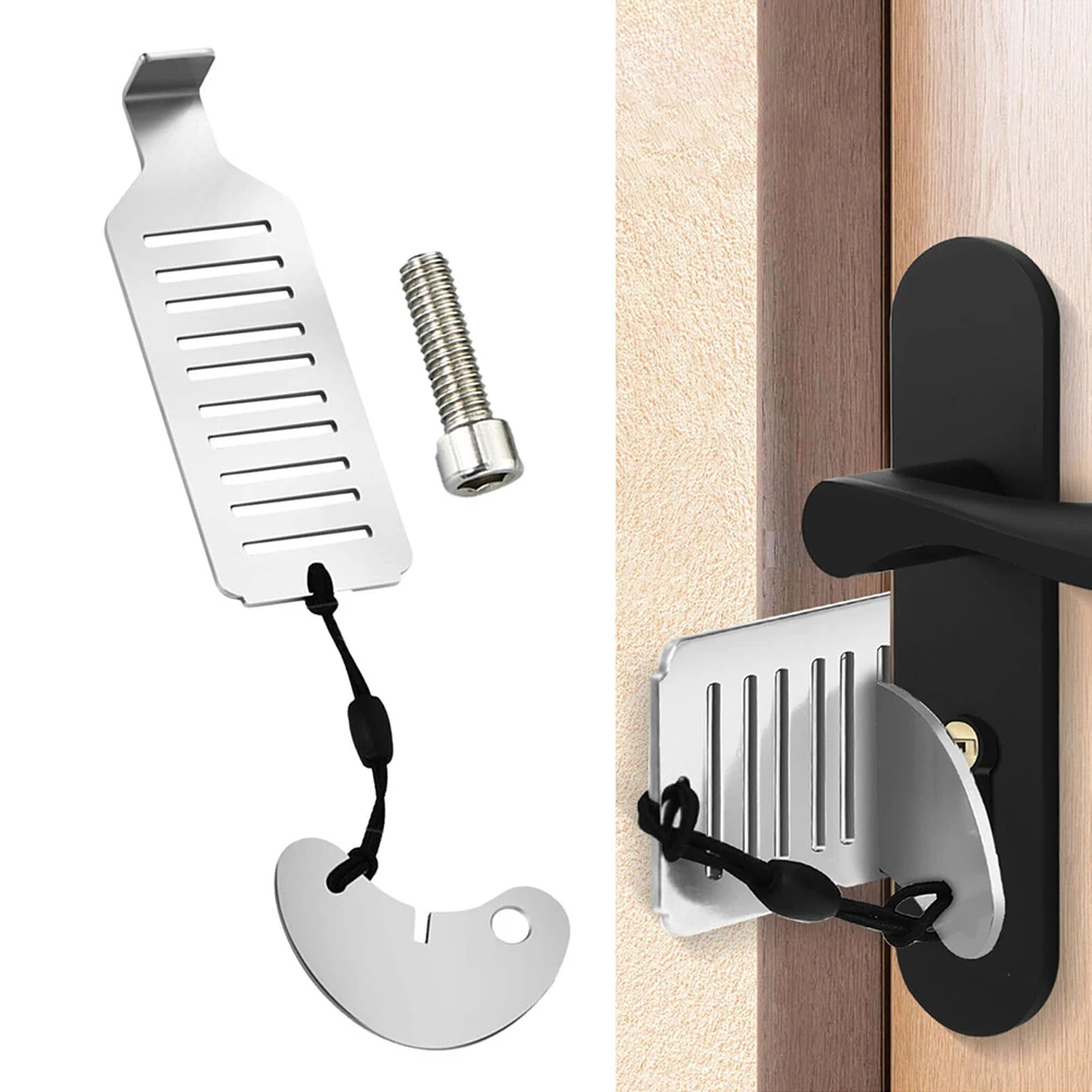 Hotel Accommodations Installation Hardware Safe Security Tool Door Lock Easy Installation Stainless Steel Travel Safety