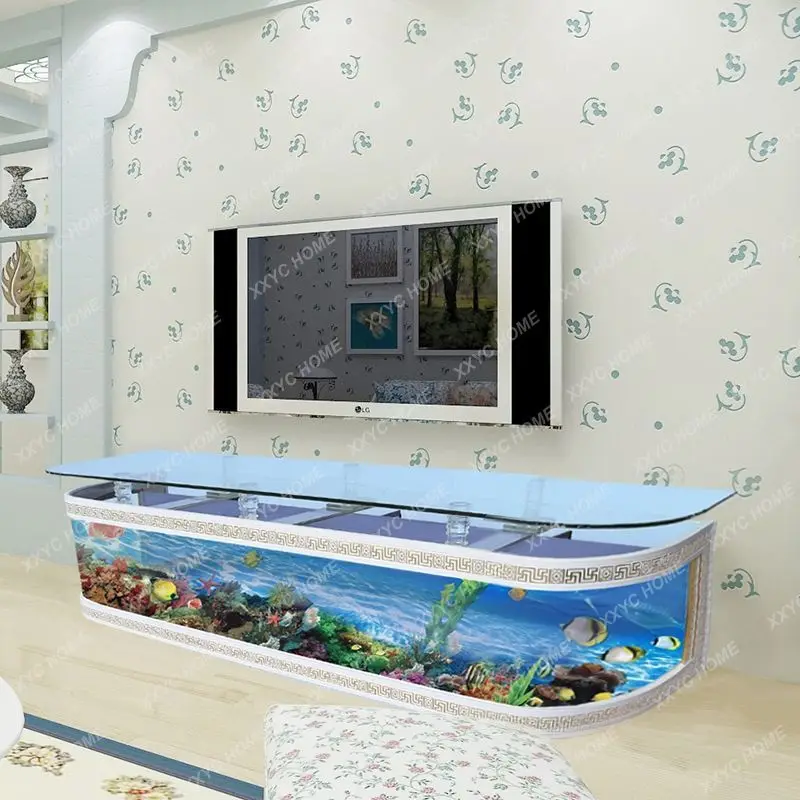 

European TV Cabinet Fish Tank Fashion Simple Living Room Home Medium and Large Aquarium