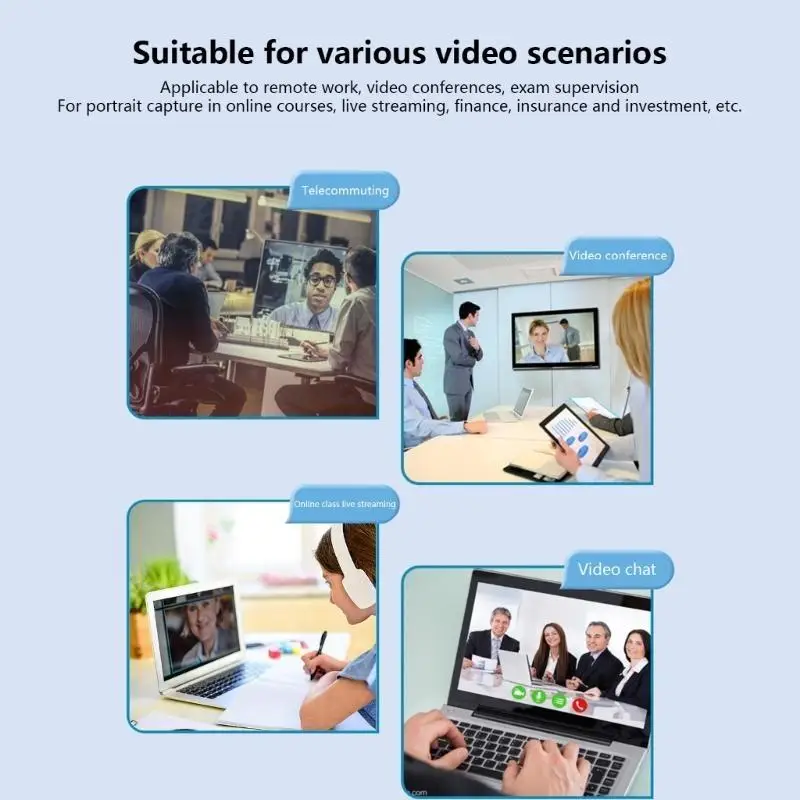 Y1UB Portable USB Webcam With Noise Reductions Microphone Wide Lens Compatibles PC Laptop Tablets