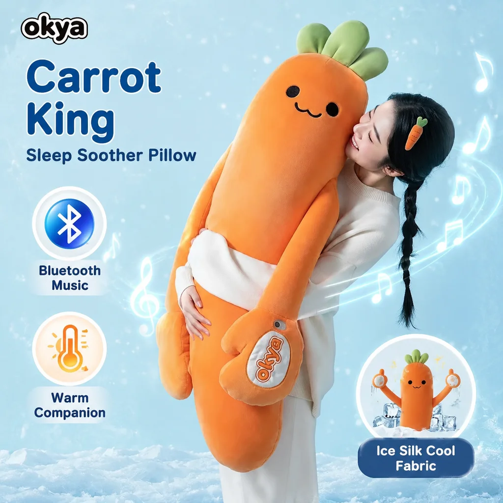 New Okya Carrot King Patting Hugging Sleeping Plush Toy Doll Hug Squishy Pillow Cushion Home Decoration Supplies