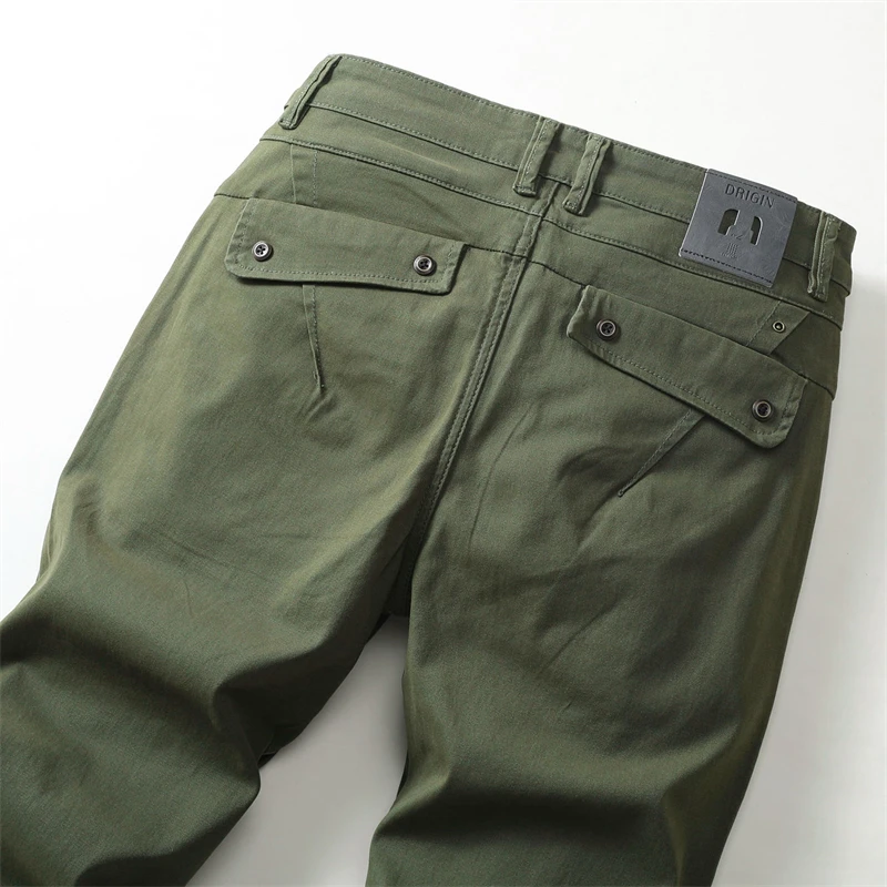 

Business Casual Pants For Men Cotton Stretch Straight Regular Fit High Quality Brand Men's Clothing Male Trousers Big Size
