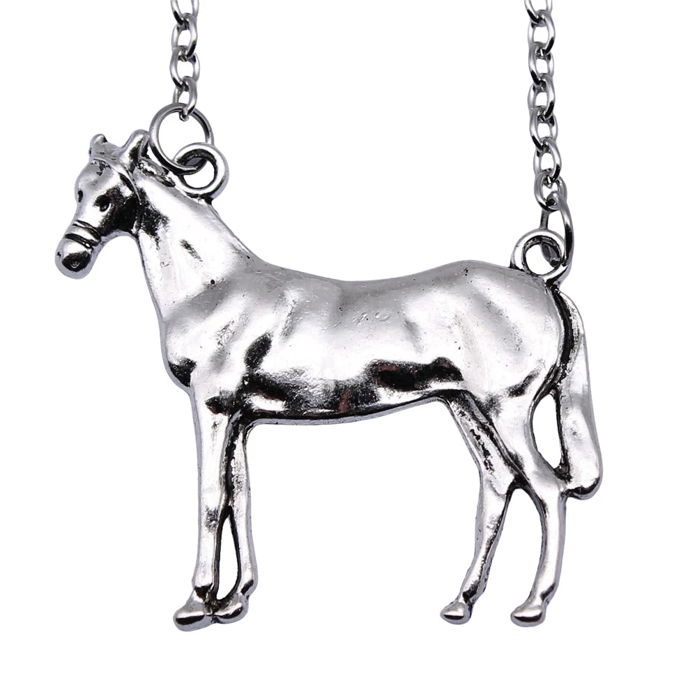 1pcs Steed Horse Necklace For Women Ornaments Jewelry Making Items Chain Length 70cm OR 45+4cm