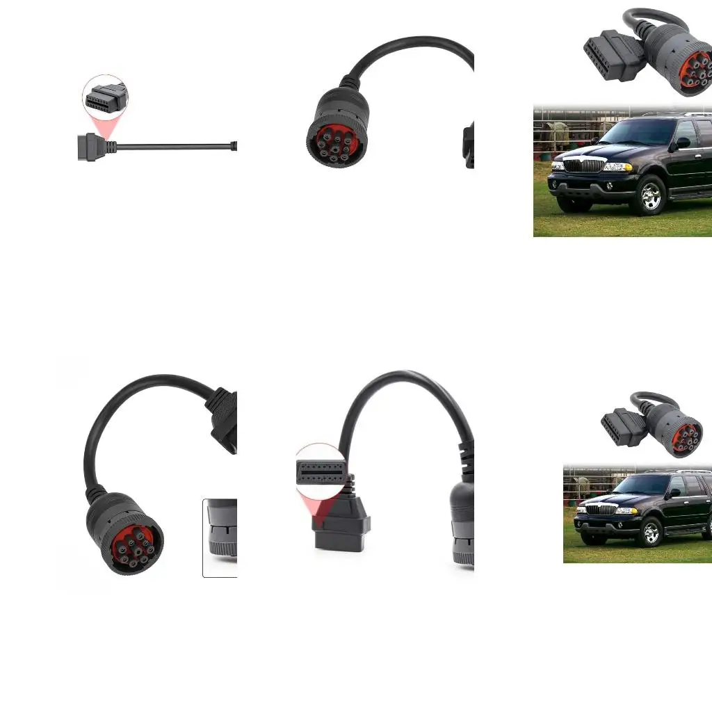  9Pin To OBD2 16Pin Diagnostic Adapter Cable for Truck Diagnostic Tool