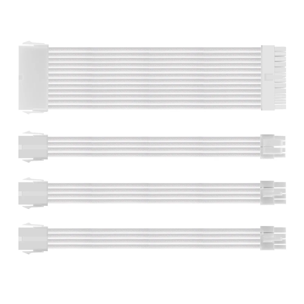 Kit de extensión de Cable con funda ATX PSU de 24 pines, 18AWG, Kit de Cable de alimentación para ATX CPU GPU, conectores de unidad de fuente de alimentación Modular de 30cm