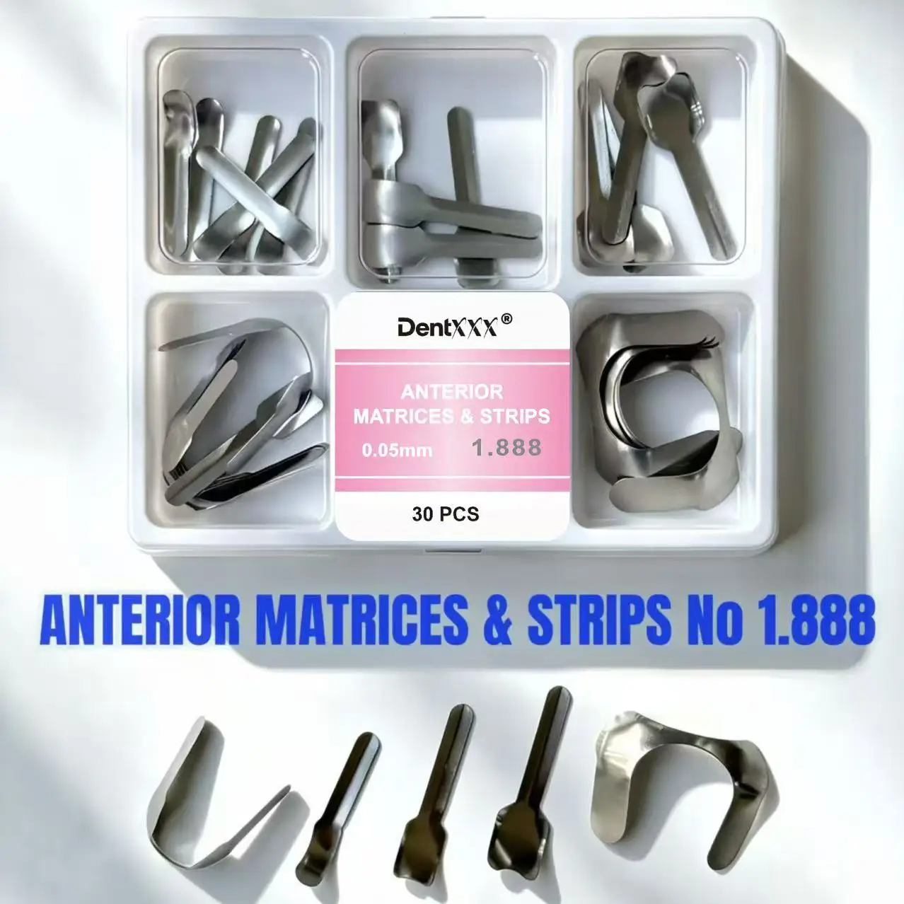

BUY 5 GET 2 FREE 30PCS Saddle Matrix Matrices & STRIPS 0.05MM Sectional Forming Clips Kit No.1888