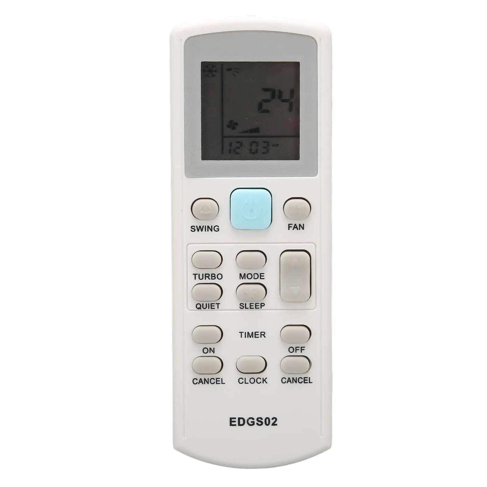 EDGS02 Replacement Air Conditioner Remote Control - LED Display, Sensitive Buttons, Black Design