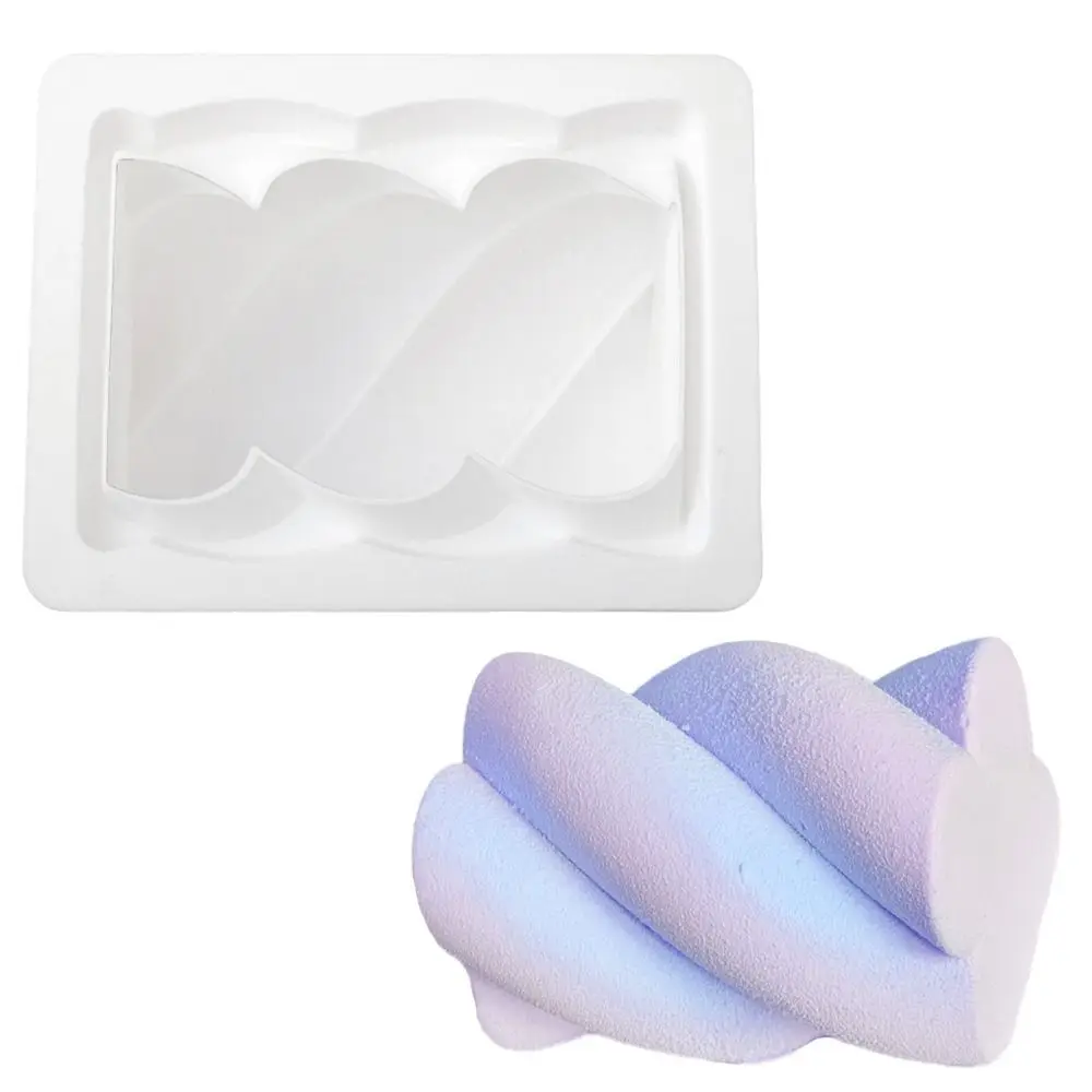 Twisted Hemp Pattern Cotton Candy Cake Mold Fruit Design Non-Stick French Mousse Cake Mould Reusable Food-Grade Silicone