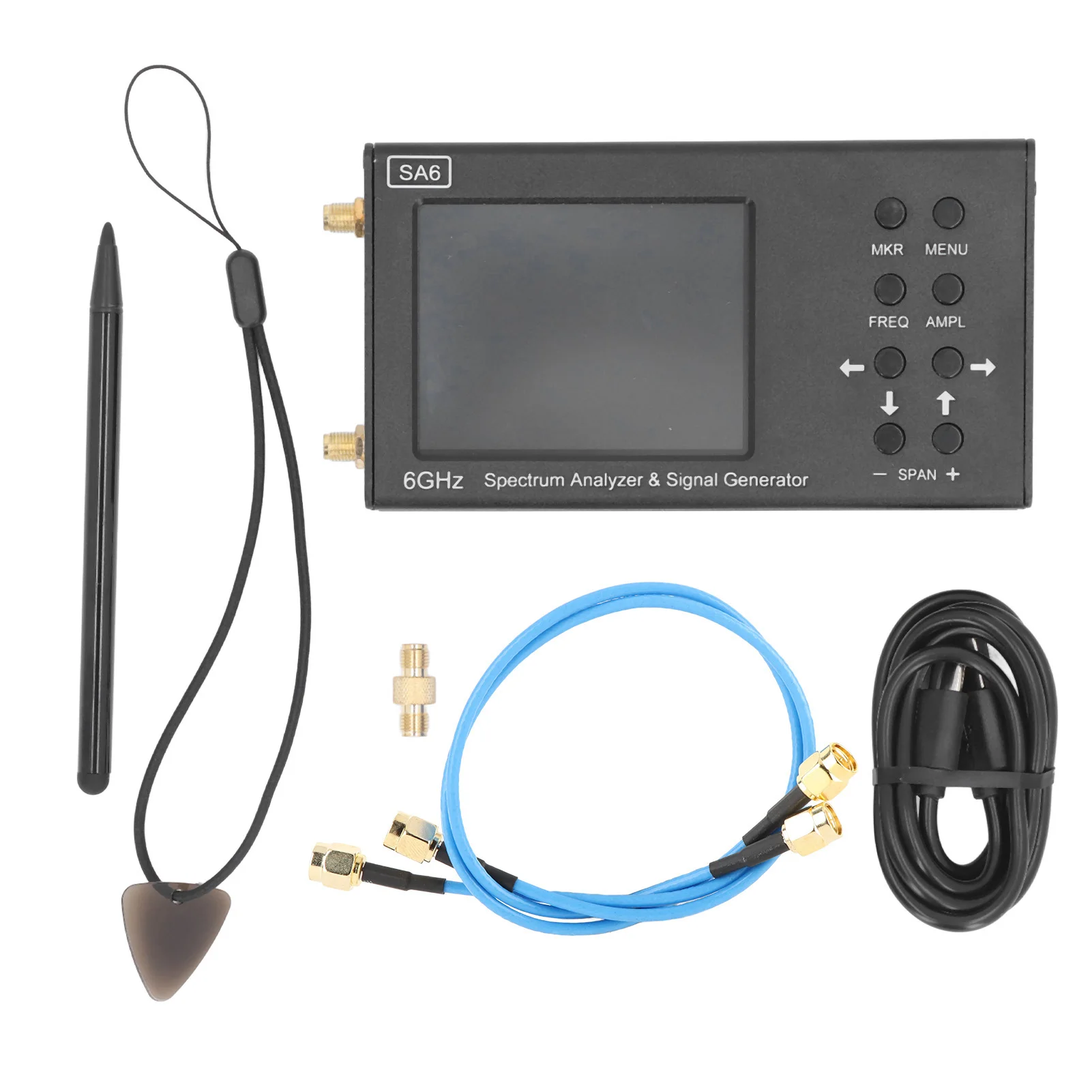 3.2in Color Touchscreen 6GHz Spectrum Analyzer SA6  Generator for Wi Fi 2G 4G LTE CDMA 35MHz‑6200Mhz  Generator