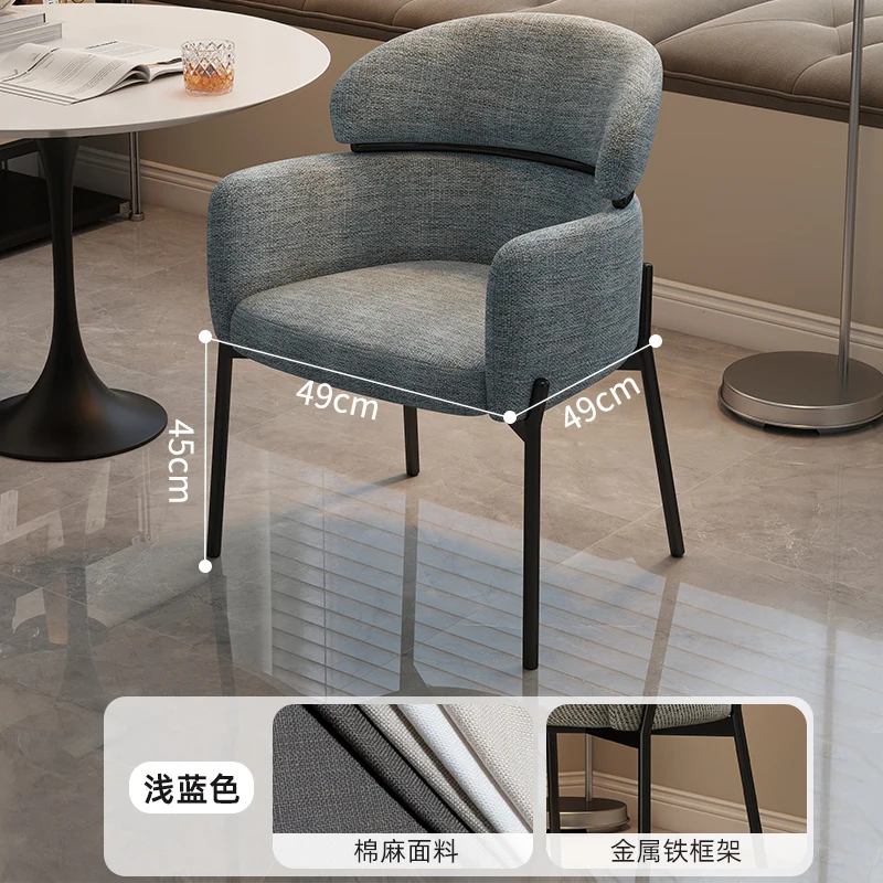 Italiaanse minimalistische vrijetijdsstoel Licht luxe huis Retro keuken Eetkamerstoel Lichte luxe high-end Scandinavische eettafel rugleuning