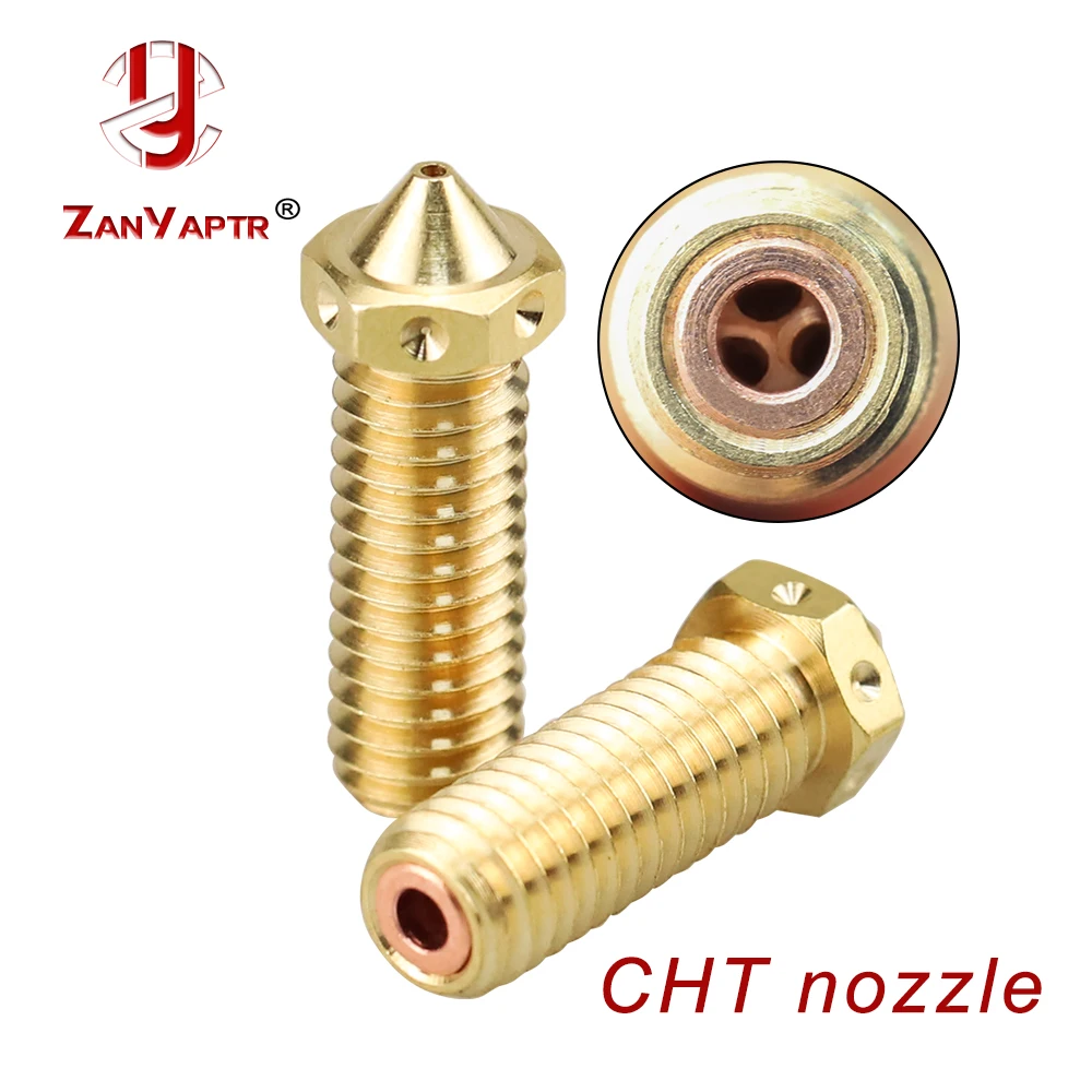 New Clone CHT Volcano Nozzle 0.4mm 0.6mm Brass Nozzles High Flow Three-eyes Print Head For Ender 3 1.75mm 3D Printer Accessories