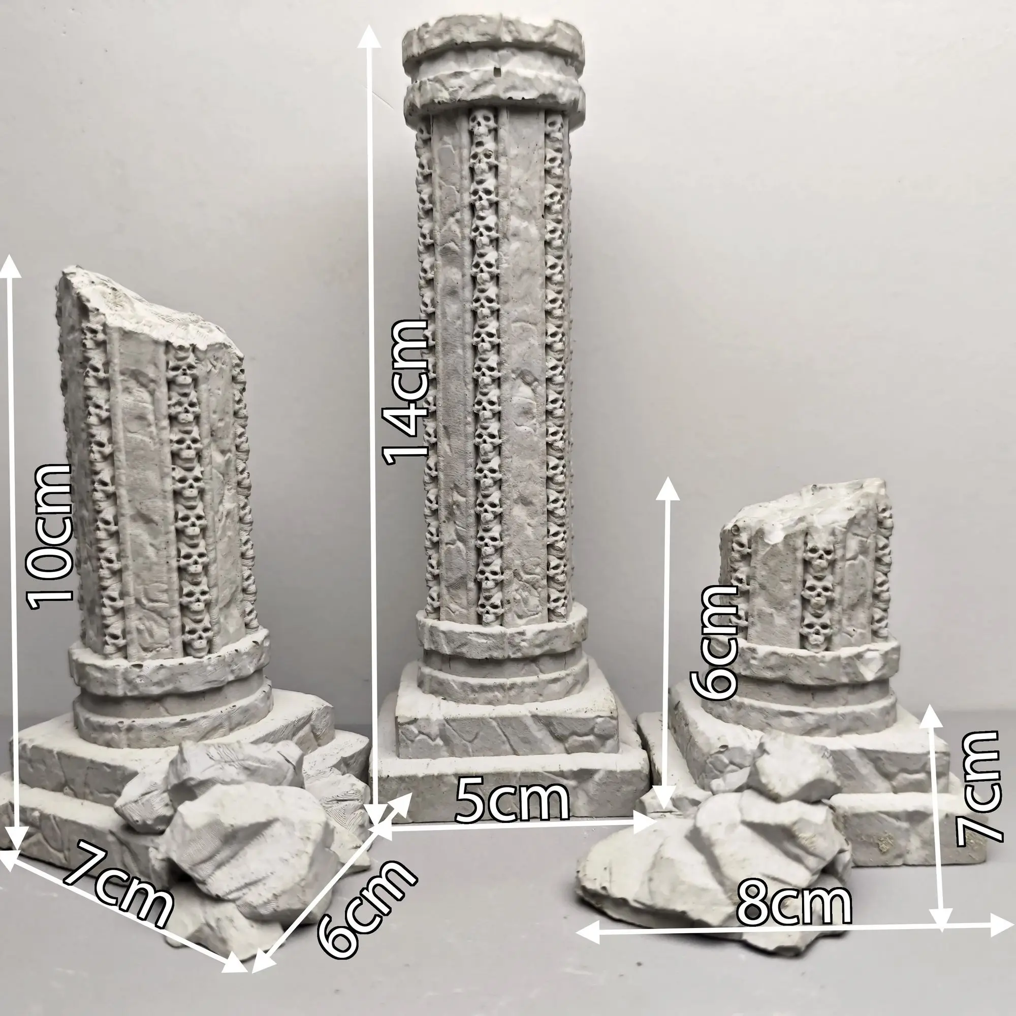 Time Ruins, Era Remnants, Damaged Roman Columns, Fish Tank, Ancient Greek Architectural Model, Cement