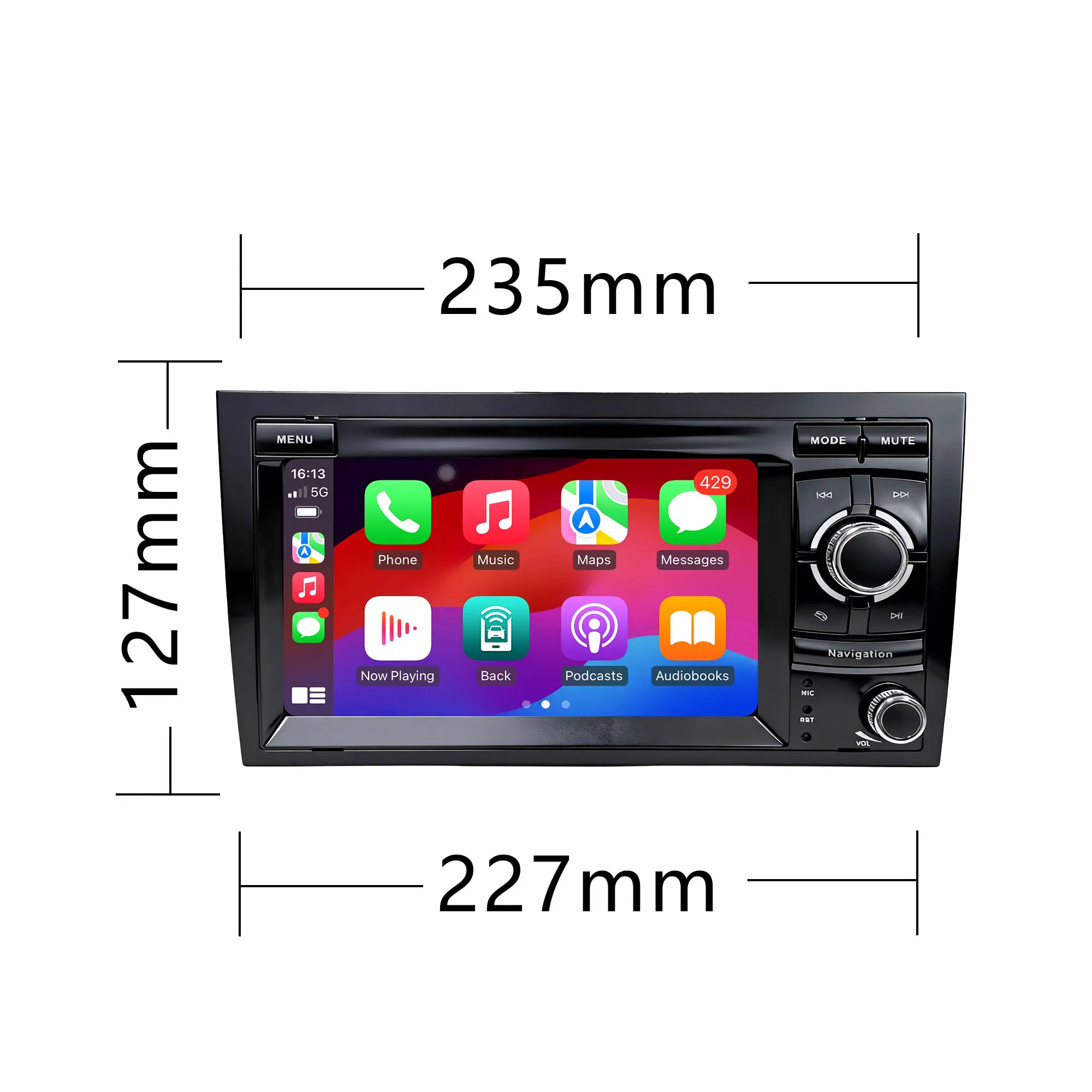CHSTEK Android Auto Multimedia GPS Navigation Radio For Audi A4 2002 2003-2008 Wireless Carplay Bluetooth WiFi Qualcomm Stereo