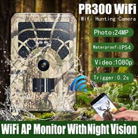 Wifi Hunting Trail Camera 24MP 1080P Waterproof PIR Infrared Night Vision Wildlife Cam Surveillance Tracking Monitor Mini Camera